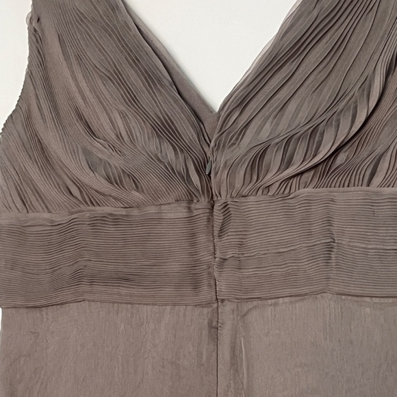 Valentino Grey Silk Cocktail Dress with Pleating detail. - Picture 9 of 16